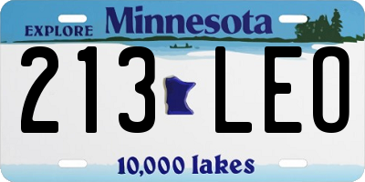 MN license plate 213LEO