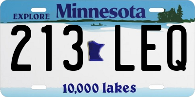 MN license plate 213LEQ