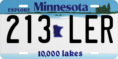 MN license plate 213LER