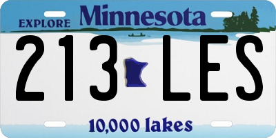 MN license plate 213LES