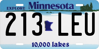 MN license plate 213LEU