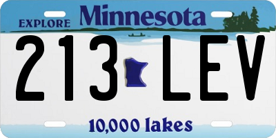 MN license plate 213LEV