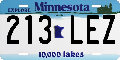 MN license plate 213LEZ