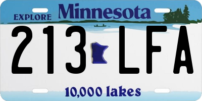 MN license plate 213LFA