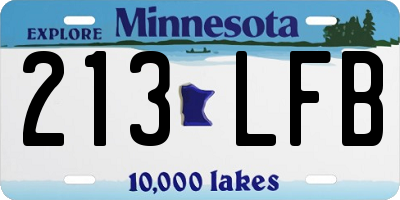 MN license plate 213LFB