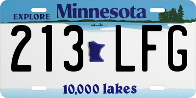 MN license plate 213LFG