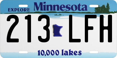 MN license plate 213LFH