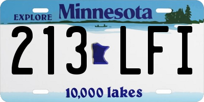 MN license plate 213LFI