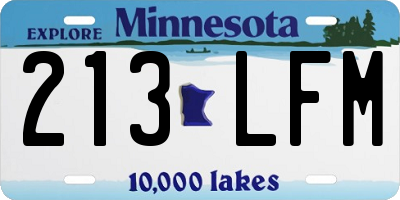 MN license plate 213LFM