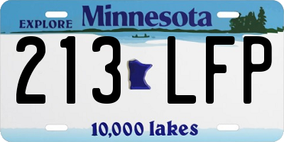 MN license plate 213LFP