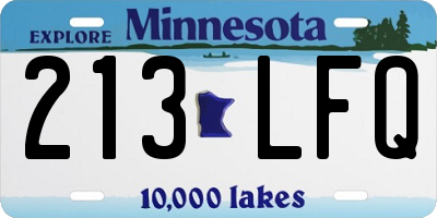 MN license plate 213LFQ