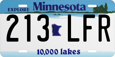MN license plate 213LFR