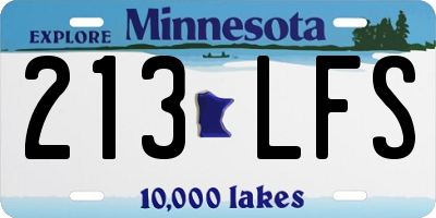 MN license plate 213LFS