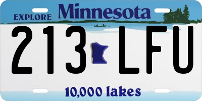 MN license plate 213LFU