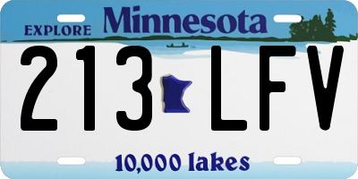MN license plate 213LFV