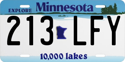 MN license plate 213LFY