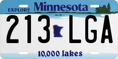 MN license plate 213LGA