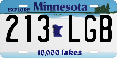 MN license plate 213LGB