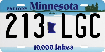 MN license plate 213LGC