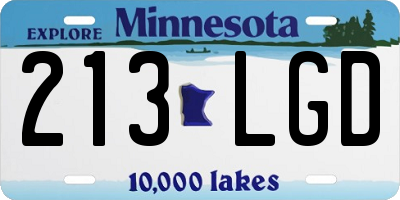 MN license plate 213LGD