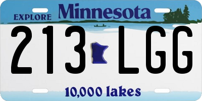 MN license plate 213LGG