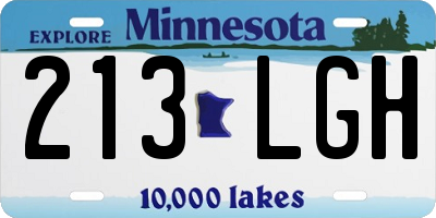 MN license plate 213LGH