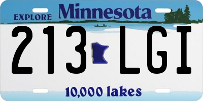 MN license plate 213LGI
