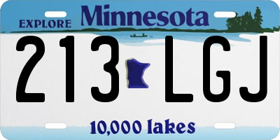 MN license plate 213LGJ