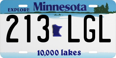 MN license plate 213LGL