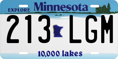 MN license plate 213LGM