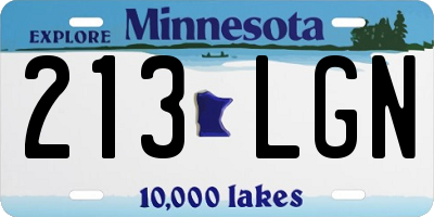 MN license plate 213LGN