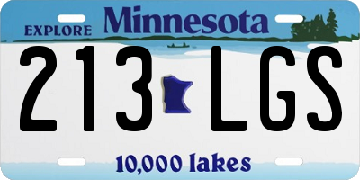 MN license plate 213LGS