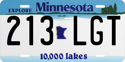 MN license plate 213LGT