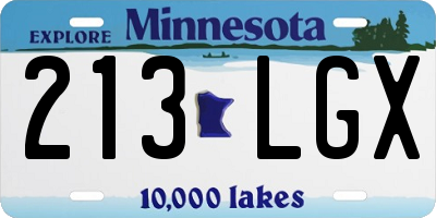 MN license plate 213LGX