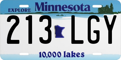 MN license plate 213LGY