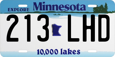 MN license plate 213LHD