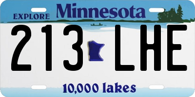 MN license plate 213LHE