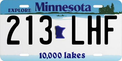MN license plate 213LHF