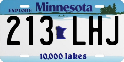 MN license plate 213LHJ