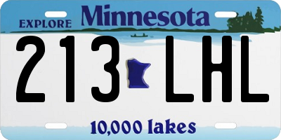 MN license plate 213LHL