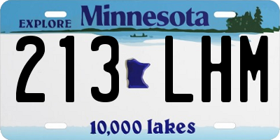 MN license plate 213LHM