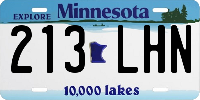 MN license plate 213LHN