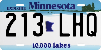 MN license plate 213LHQ