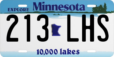 MN license plate 213LHS