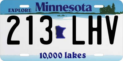 MN license plate 213LHV