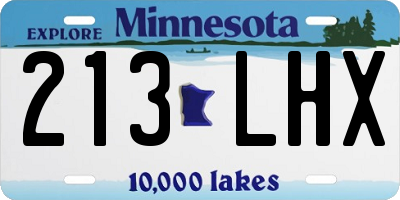 MN license plate 213LHX