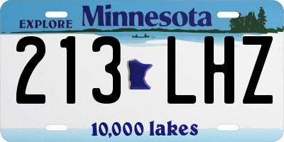 MN license plate 213LHZ