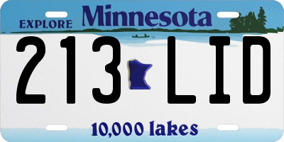 MN license plate 213LID