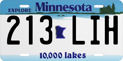 MN license plate 213LIH