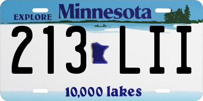 MN license plate 213LII